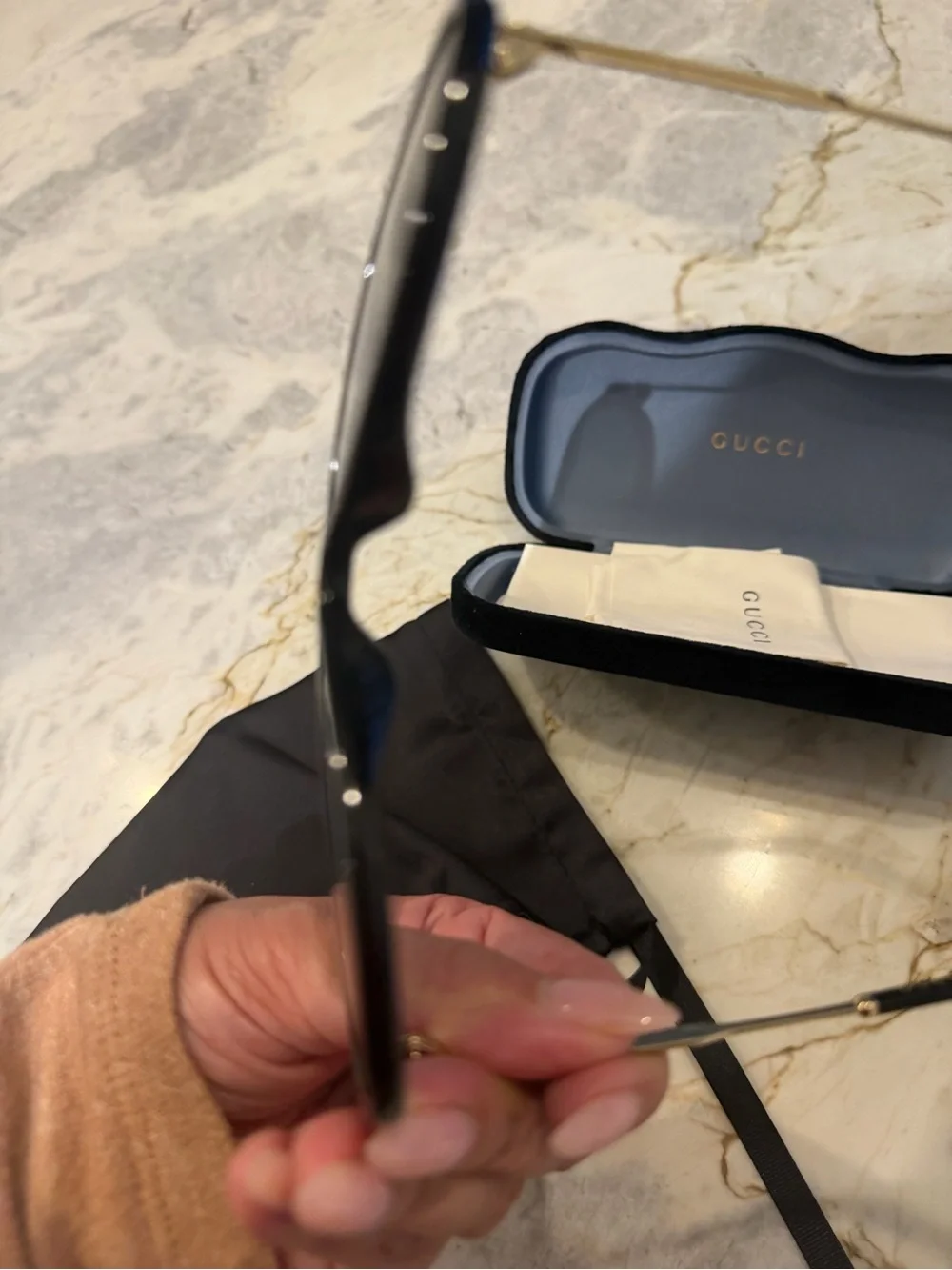 Gucci Black Shield Sunglasses